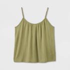 Women's Linen Cami - A New Day Olive L, Women's, Size: