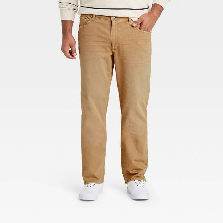 Men's Tall Athletic Fit Relaxed Jeans - Goodfellow & Co Khaki