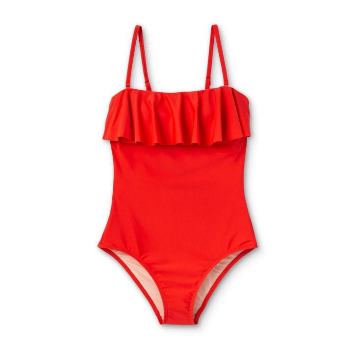 Women's Post-mastectomy Flounce One Piece Swimsuit - Kona Sol Red