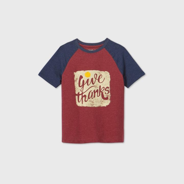 Boys' Short Sleeve Thanksgiving Graphic T-shirt - Cat & Jack Red