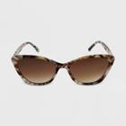 Women's Tortoise Shell Cateye Sunglasses - A New Day Brown/gray