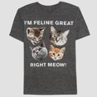 Well Worn Men's Feline Great Short Sleeve Graphic T-shirt - Rootbeer Crisp Night