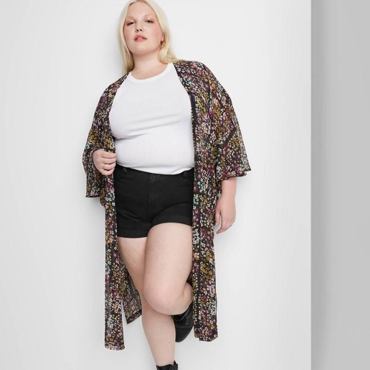 Women's Plus Size Rolled-cuff Mom Jean Shorts - Wild Fable Black