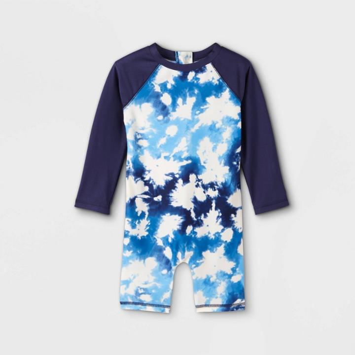Toddler Boys' Tie-dye One Piece Rash Guard - Cat & Jack Blue