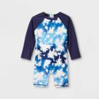 Toddler Boys' Tie-dye One Piece Rash Guard - Cat & Jack Blue