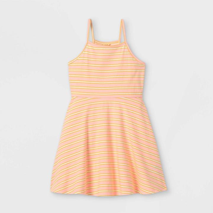 Girls' Cotton Sleeveless Dress - Cat & Jack Yellow/white
