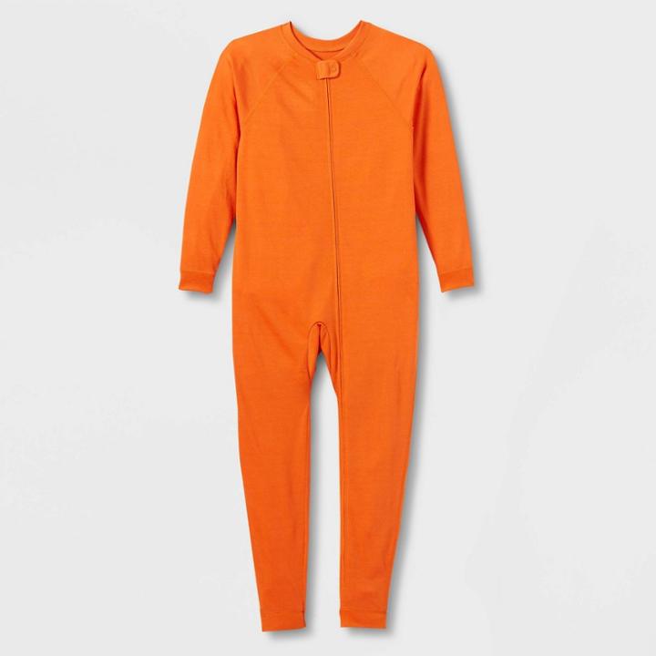 Kids' Adaptive Reversible Pajama Jumpsuit - Cat & Jack Orange