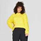 Women's Plus Size Long Sleeve Crew Neck Cable Sweater - Who What Wear Yellow