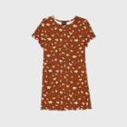 Toddler Girls' Short Sleeve Ribbed T-shirt Dress - Art Class Orange