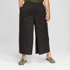 Women's Plus Size Wide Leg Ankle Pants - Who What Wear Black X
