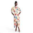 Floral Mock Neck Cascade Ruffle Dress - Rixo For Target Cream