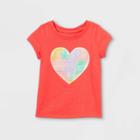 Toddler Girls' Heart Tie-dye Short Sleeve T-shirt - Cat & Jack Coral