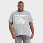 No Brand Black History Month Men's Plus Size Historical Names Short Sleeve T-shirt - Gray