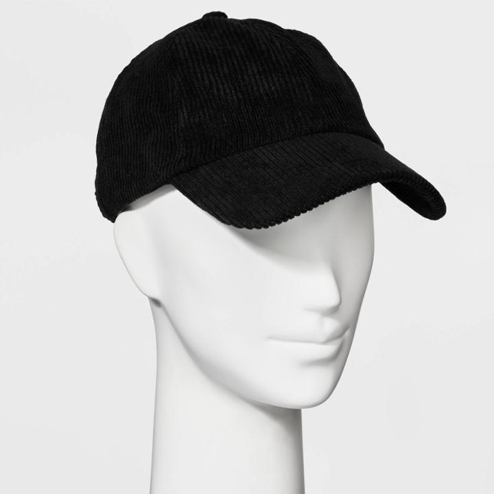 Women's Corduroy Baseball Hat - Wild Fable Black