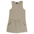 French Toast Girls' Uniform Jumper With Cinched Waist - Khaki (green)