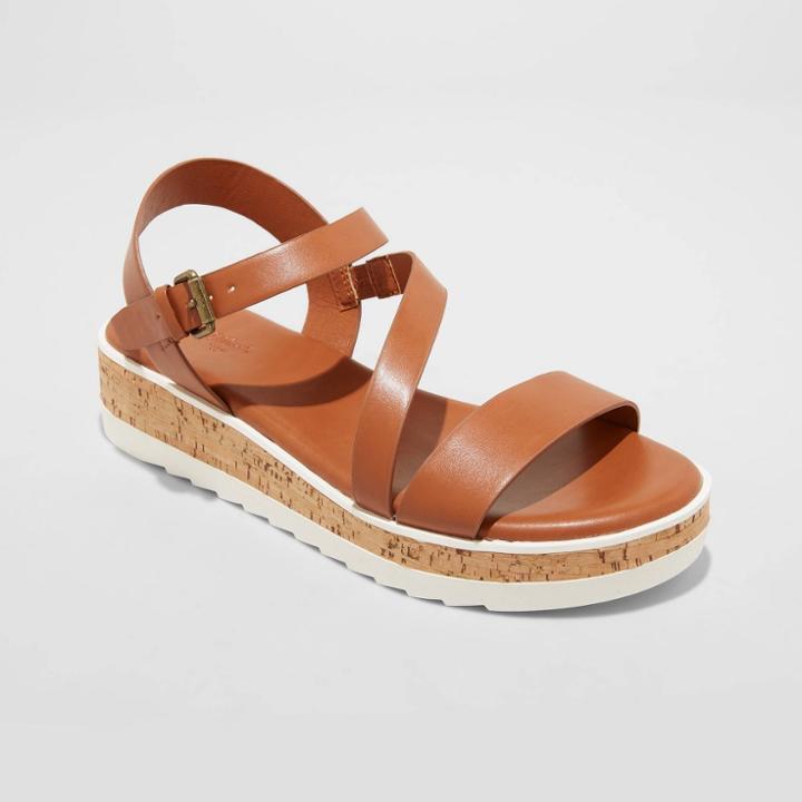 Women's Gia Platform Sandals - Universal Thread Cognac