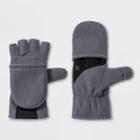 Project Phoenix Men's Fleece Fitness Flip Top Mittens - All In Motion Gray