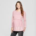 Maternity Eyelet Flounce Sweatshirt - Isabel Maternity By Ingrid & Isabel Rose