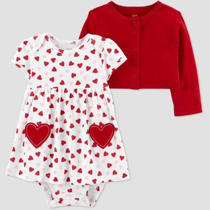 Baby Girls' 2pc Valentine's Day Dress Set - Just One You Made By Carter's Red Newborn