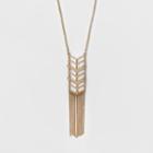 Target Women's Long Necklace With Pendant & Tassel - Rose Gold