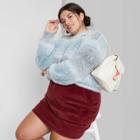 Women's Plus Size Spacedye Crewneck Pullover Sweater - Wild Fable Gray