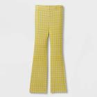 Girls' Knit Flare Pants - Art Class Yellow Plaid