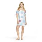 Women's Patchwork Whale Off The Shoulder Short Sleeve Bardot Dress - Pink/blue S - Vineyard Vines For Target,