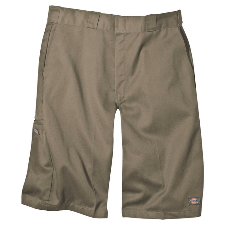 Dickies Men's Loose Fit Twill 13 Multi-pocket Work Shorts- Khaki (green)