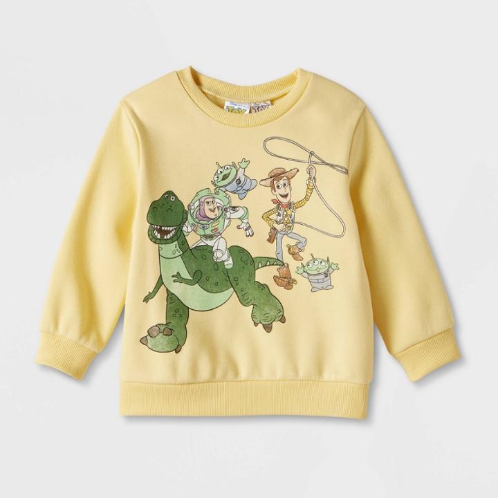 Disney Toddler Boys' Toy Story Printed Pullover Sweatshirt - Yellow