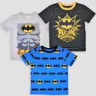 Toddler Boys' 3pk Dc Comics Batman Short Sleeve T-shirt - Black/blue/gray 2t,