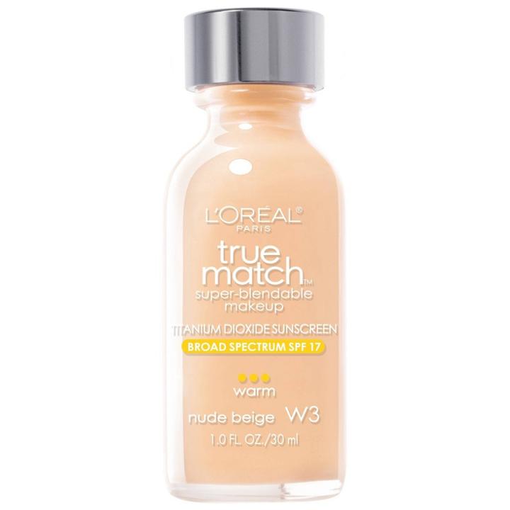 L'oreal Paris True Match Super-blendable Foundation Makeup With Spf 17 - W3 Nude Beige