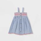 Toddler Girls' Striped Smocked Button-front Tank Dress - Cat & Jack
