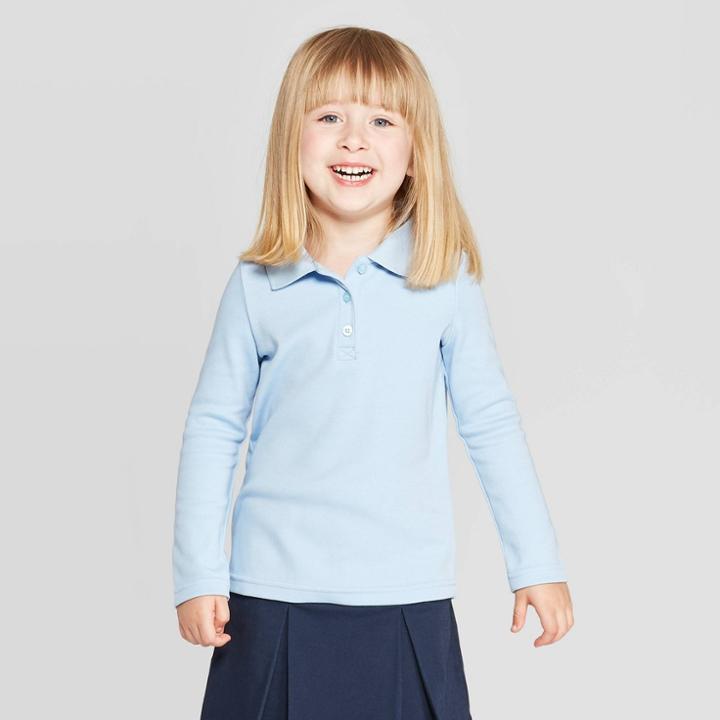 Toddler Girls' Polo Shirt - Cat & Jack Windy Blue