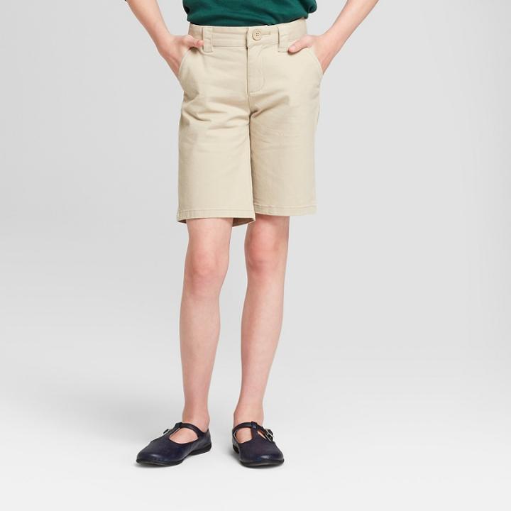 Girls' Chino Uniform Shorts - Cat & Jack Khaki (green)