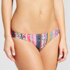 Women's Shirred Side Cheeky Bikini Bottom - Xhilaration Pink Boho