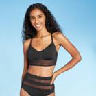 Shade & Shore Women's Mesh Longline Bralette Bikini Top - Shade &