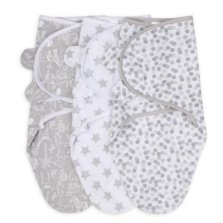The Peanutshell Swaddle Wrap - Gray Safari