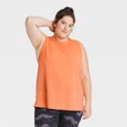 Women's Plus Size Active Muscle Tank Top - All In Motion Carrot Orange