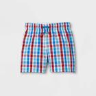 Toddler Boys' Plaid Seersucker Swim Trunks - Cat & Jack White