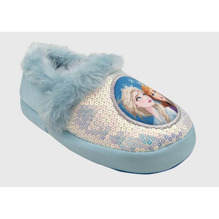 Toddler Girls' Disney Frozen Ballet Slippers - Blue L(9-10), Girl's, Size: