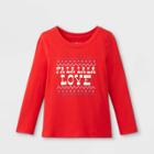 Toddler Girls' 'falalala Love' Long Sleeve Graphic T-shirt - Cat & Jack Red