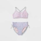 Girls' Leopard Print 2pc Bikini Set - Art Class Pink/blue