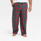 Men's Big & Tall Plaid Flannel Lounge Pajama Pants - Goodfellow & Co Green