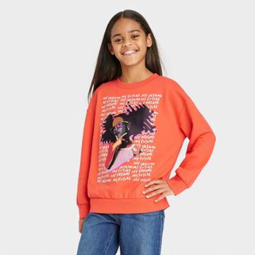 No Brand Black History Month Kids' My Dreams, My Future Pullover Sweatshirt - Orange