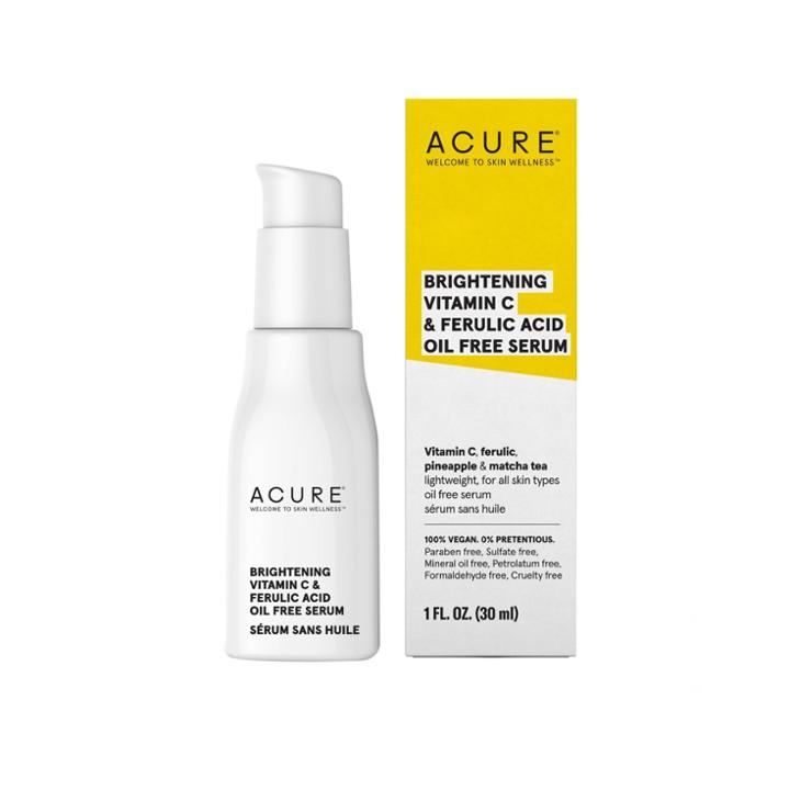 Acure Brightening Vitamin C & Ferulic Acid Oil Free Serum - 1 Fl Oz, Adult Unisex
