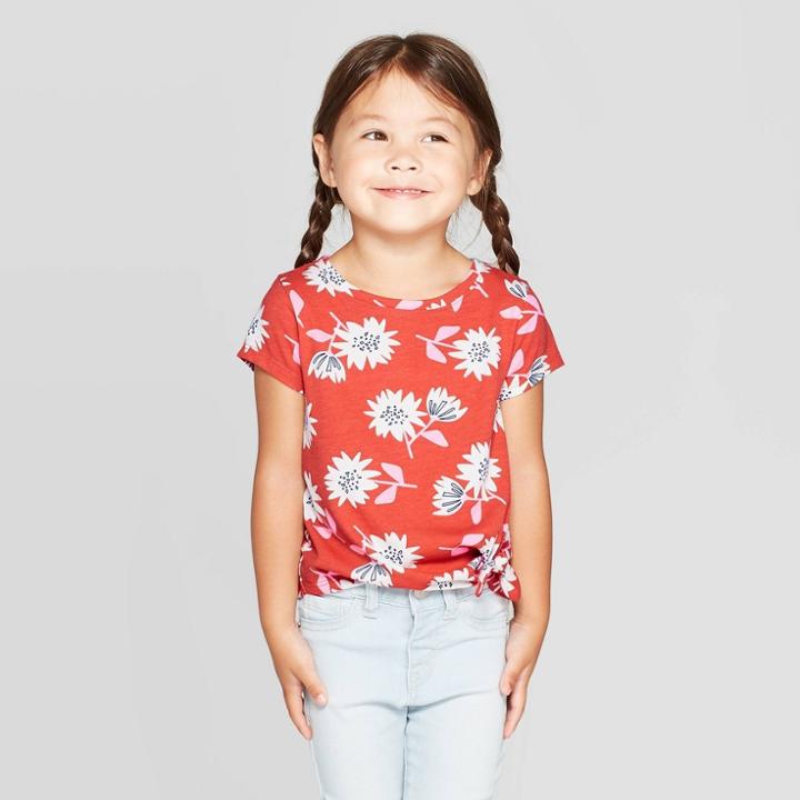Toddler Girls' Short Sleeve T-shirt - Cat & Jack Orange