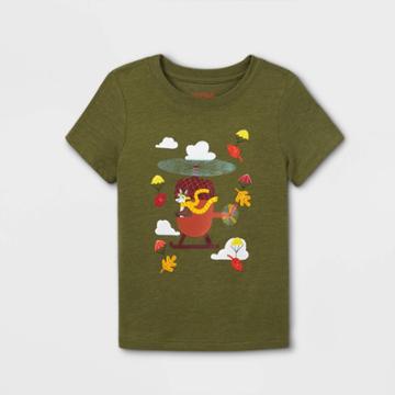 Toddler Boys' Helicopter Squirrel Graphic Short Sleeve T-shirt - Cat & Jack Olive Green