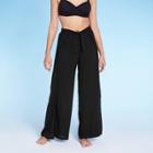 Women's Tie Waist Beach Cover Up Pants - Kona Sol Black