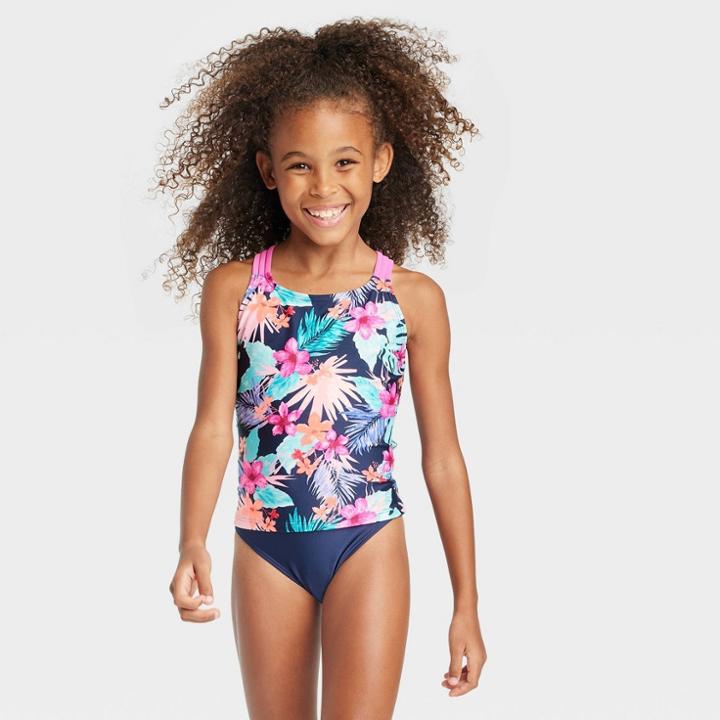 Girls' Leaf Print Tankini Set- Cat & Jack