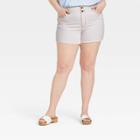 Women's Plus Size High-rise Vintage Midi Jean Shorts - Universal Thread Off-white